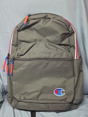 Champion Black Backpack with Red & Blue Trim
